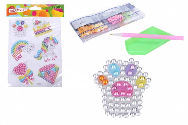 Set creativ stickere diamant cu pietricele