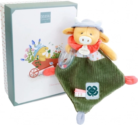 Vacuta Aneth cu zornăitoare 21 cm - Set cadou Doudou