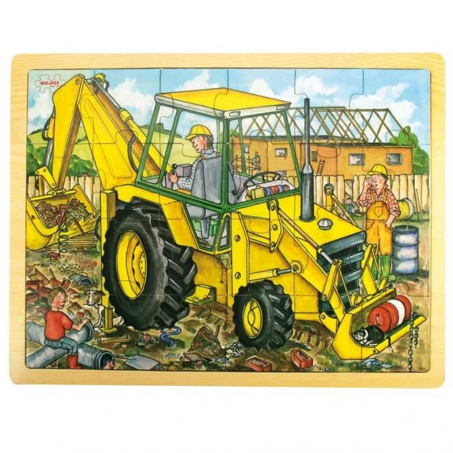 Puzzle din lemn cu excavator