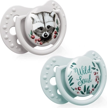 LOVI Suzeta din silicon dinamică WILD SOUL 3-6 luni 2 buc băieți