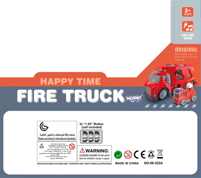 Camion de tractare mare roșu City Truck cu efecte sonore și de lumină