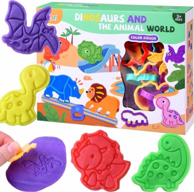 Set de plastilină dinozauri cu forme