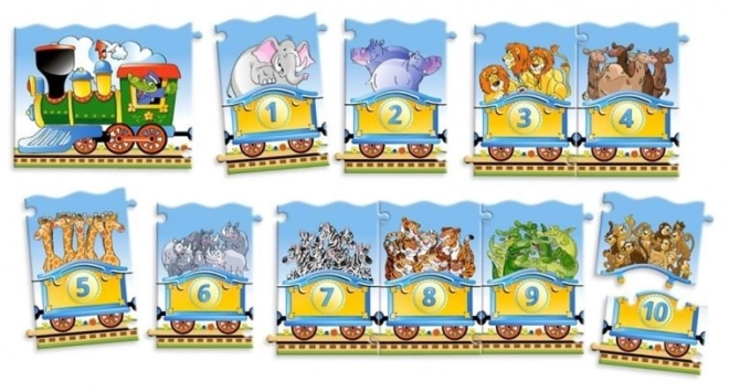 Puzzle educativ tren cu 21 de piese pentru copii