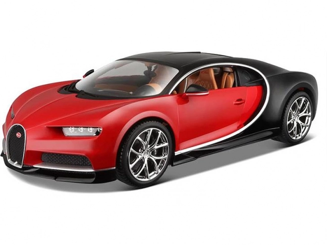 Model mașină Bburago 1:18 Plus Bugatti Chiron negru/roșu