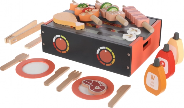 Set de grătar BBQ din lemn