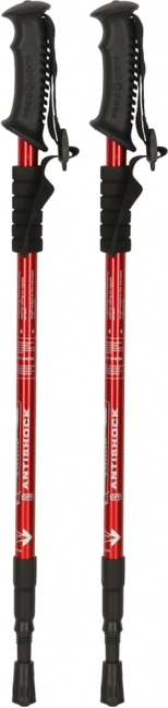 Bețe de trekking pentru Nordic Walking, pliabile, 2 bucăți, roșii