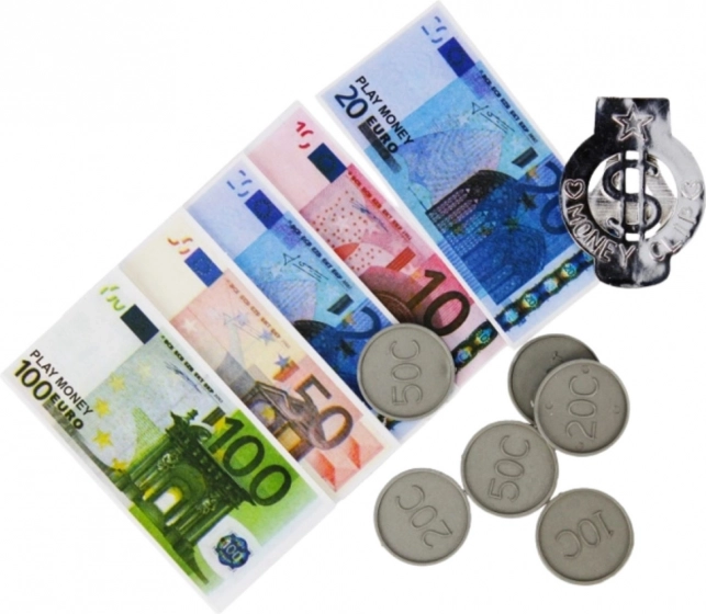 Set de jucării bani Euro bancnote și monede