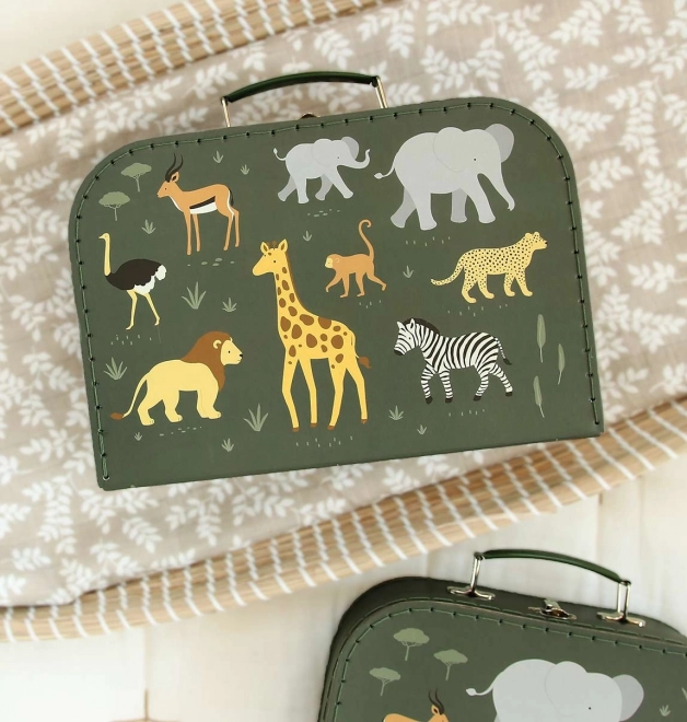 A Little Lovely Company Set de două cutii de carton – Animale din savană