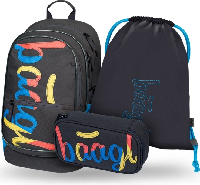 Set 3 piese Baagl: Rucsac, Penar și Săculeț Logo Mix