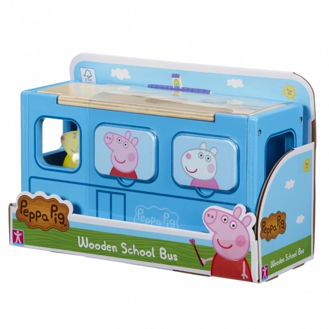 Puzzle din lemn autobuz școlar Peppa Pig