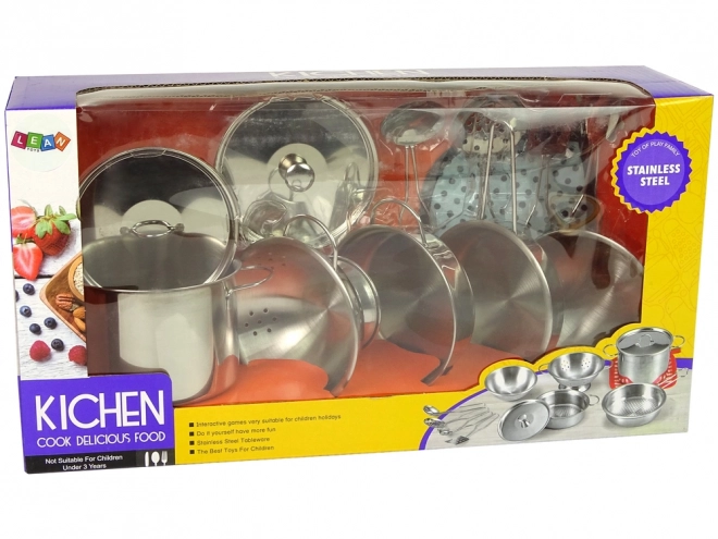 Set de gătit din oțel inoxidabil pentru copii