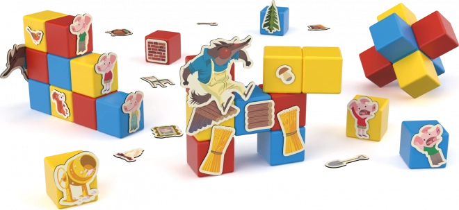 Cuburi magnetice Magicube Trei purceluși