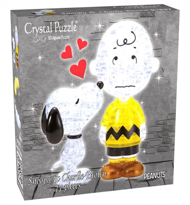Puzzle 3D Crystal Snoopy și Charlie Brown