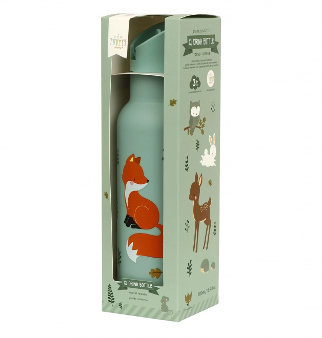 A Little Lovely Company Sticlă de băut din oțel inoxidabil 500 ml – Prieteni din pădure