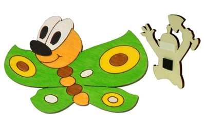 Magnet decorativ din lemn DoDo Fluture Verde