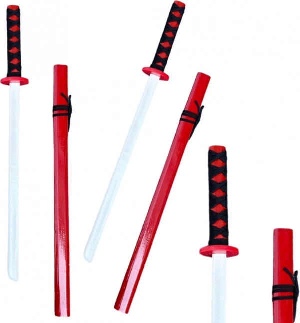 Katana de antrenament din lemn roșie 70 cm
