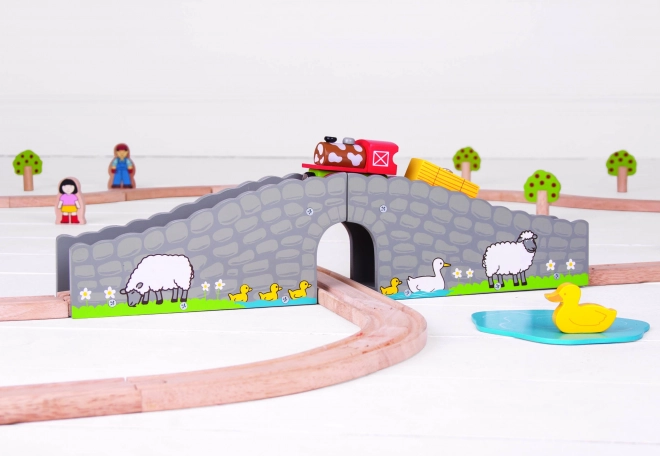 Pod pentru fermă Bigjigs Rail cu tunel