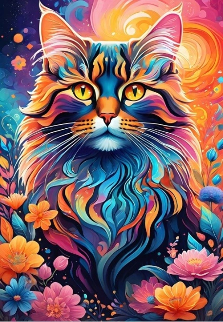 Puzzle Pisică Colorată 1000 piese