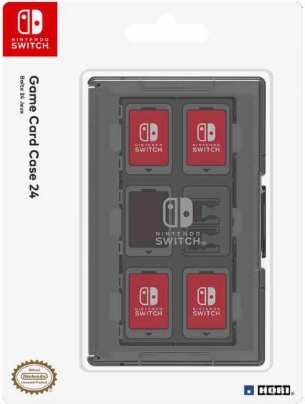 Husă pentru 24 de cartușe de joc pentru Nintendo Switch – neagră