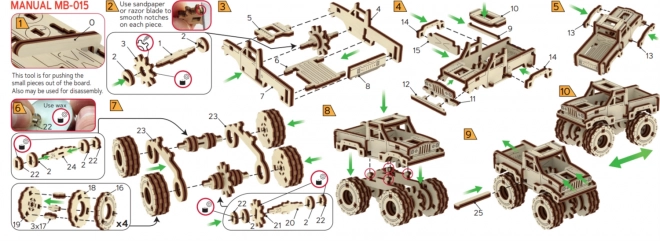 Puzzle 3D din lemn camion monstru