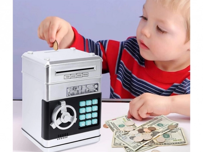 Seif mașinuță cu cod pin pentru bancnote