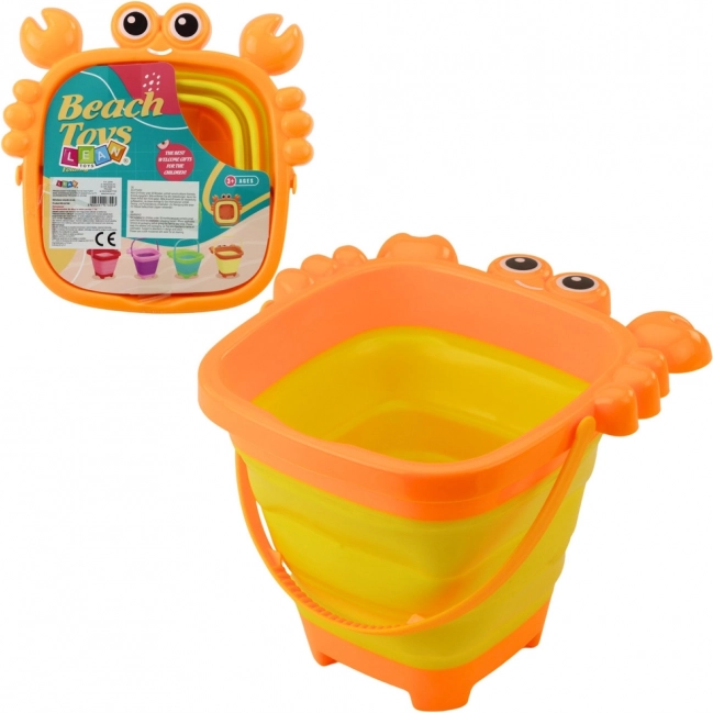 Găleată pliabilă din silicon crab – portocaliu