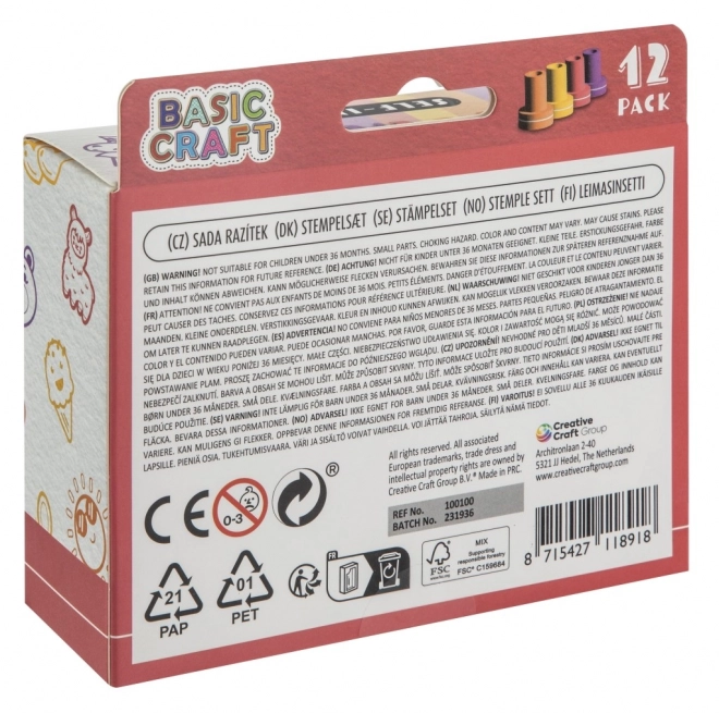 Ștampile Vesele Basic Craft auto-colorante 12 buc