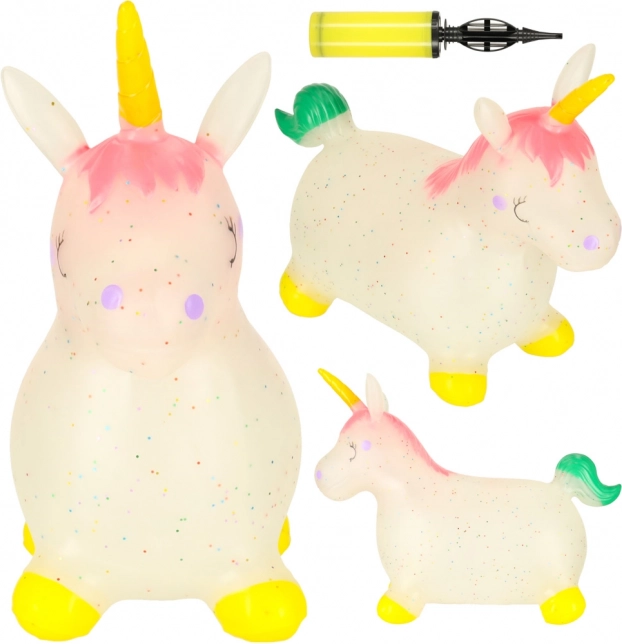 Jucărie săltăreață pentru copii cu pompă - Unicorn din cauciuc