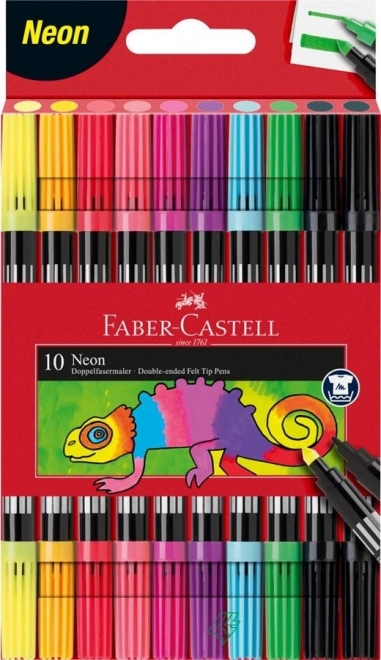 Faber-Castell set creioane colorate neon dublu capăt - 10 culori