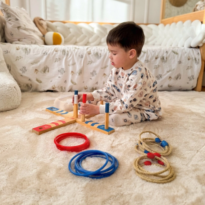 Joc de îndemânare din lemn Tooky Toy Ring Cross