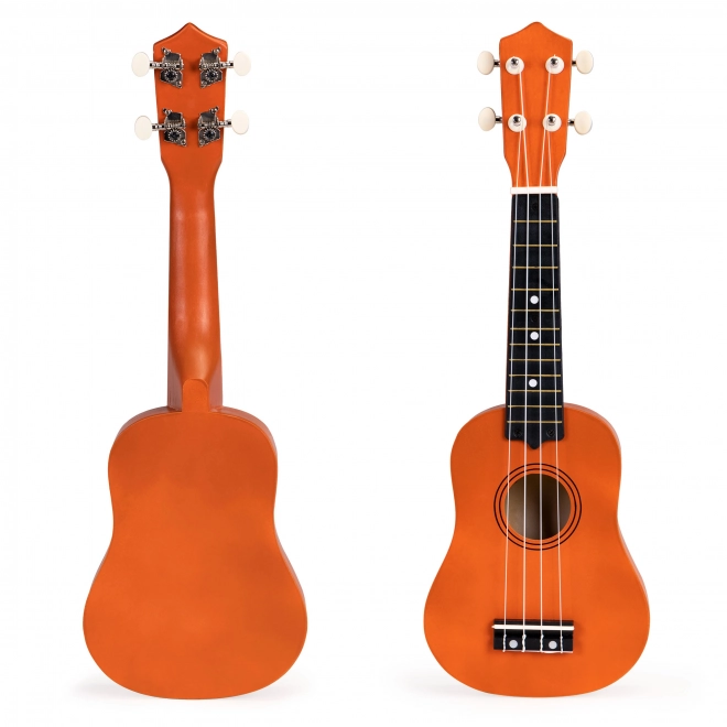 Chitară ukulele din lemn pentru copii cu 4 corzi din nailon ecotoys