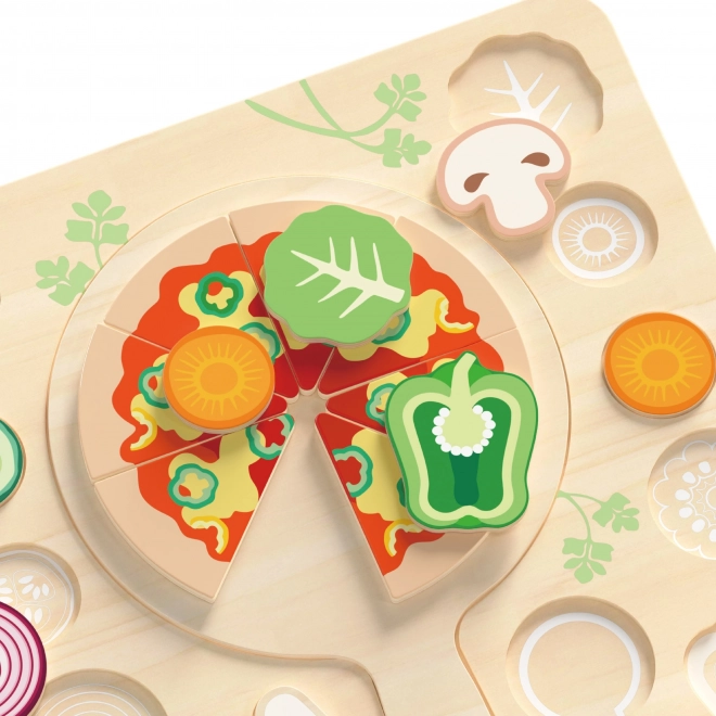 CLASSIC WORLD Pizza din lemn pentru feliere, puzzle 22 de piese