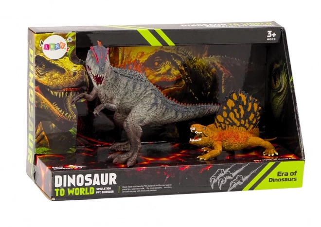 Set figurine dinozaur Dimetrodon și Allozaur