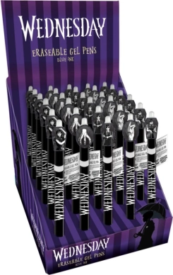 Pix gel cu radieră Wednesday 15 cm – 6 modele, plastic, cutie 30 buc