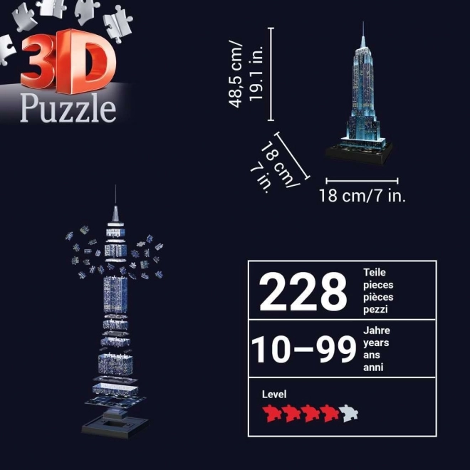 puzzle 3d luminiscent empire state building editia de noapte