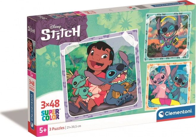 Puzzle 3x48 piese Stitch de la Clementoni