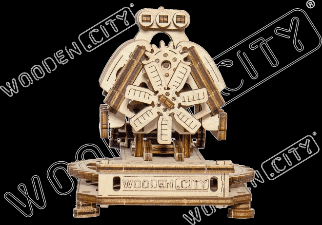 Puzzle 3D motor V8 WOODEN CITY