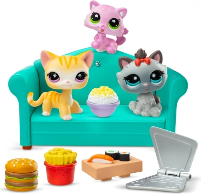 Setul Littlest Pet Shop Cină cu 3 Figurine