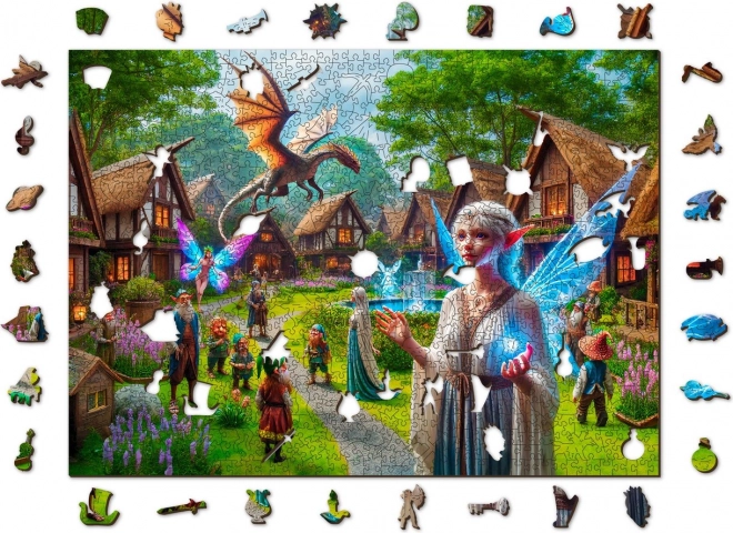 Puzzle din lemn fantasy satuc