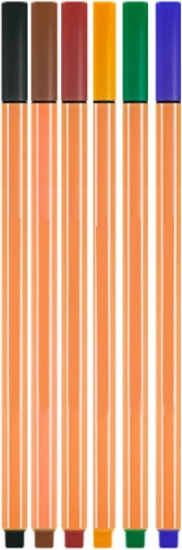 Set de linere colorate LEAN, lățime 0,4mm, 6 bucăți