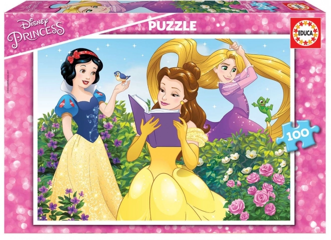 Educa puzzle Disney prințese: Albă ca Zăpada, Belle și Rapunzel 100 piese