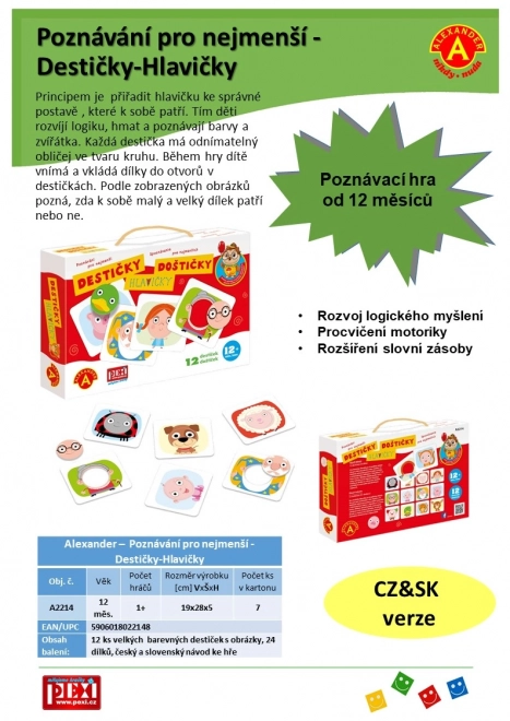 Joc educativ pentru copii mici - Plăcuțe cu fețe