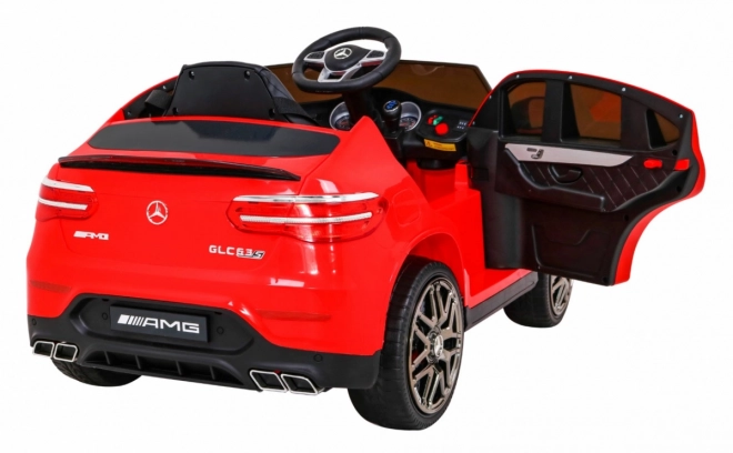 Mercedes Benz GLC63S pentru copii roșu + telecomandă + tracțiune 4x4 + MP3 LED + EVA + pornire lentă