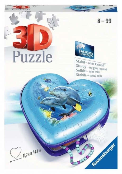 Puzzle 3D inimă lume subacvatică 54 piese