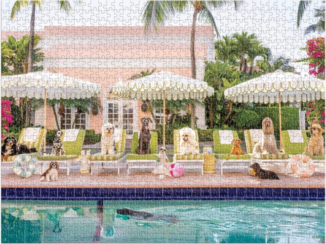Puzzle La piscină în Palm Beach 1000 de piese