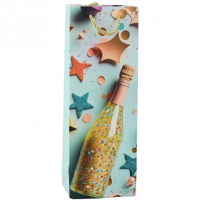 Pungă cadou din hârtie pentru sticla de șampanie pastel