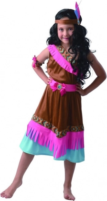 Costum de carnaval Indianașă pentru fete 130 - 140 cm