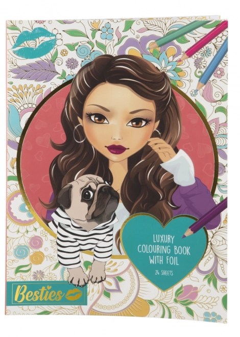 Set de cărți de colorat cu folie Luxury Besties A4