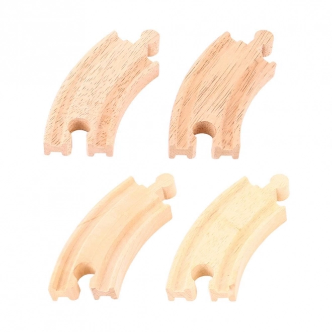 Set 4 șine scurte curbate 10 cm Bigjigs Rail