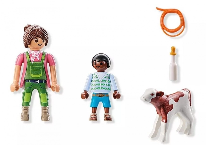 Set DuoPack Ferma cu văcuță și copil Playmobil